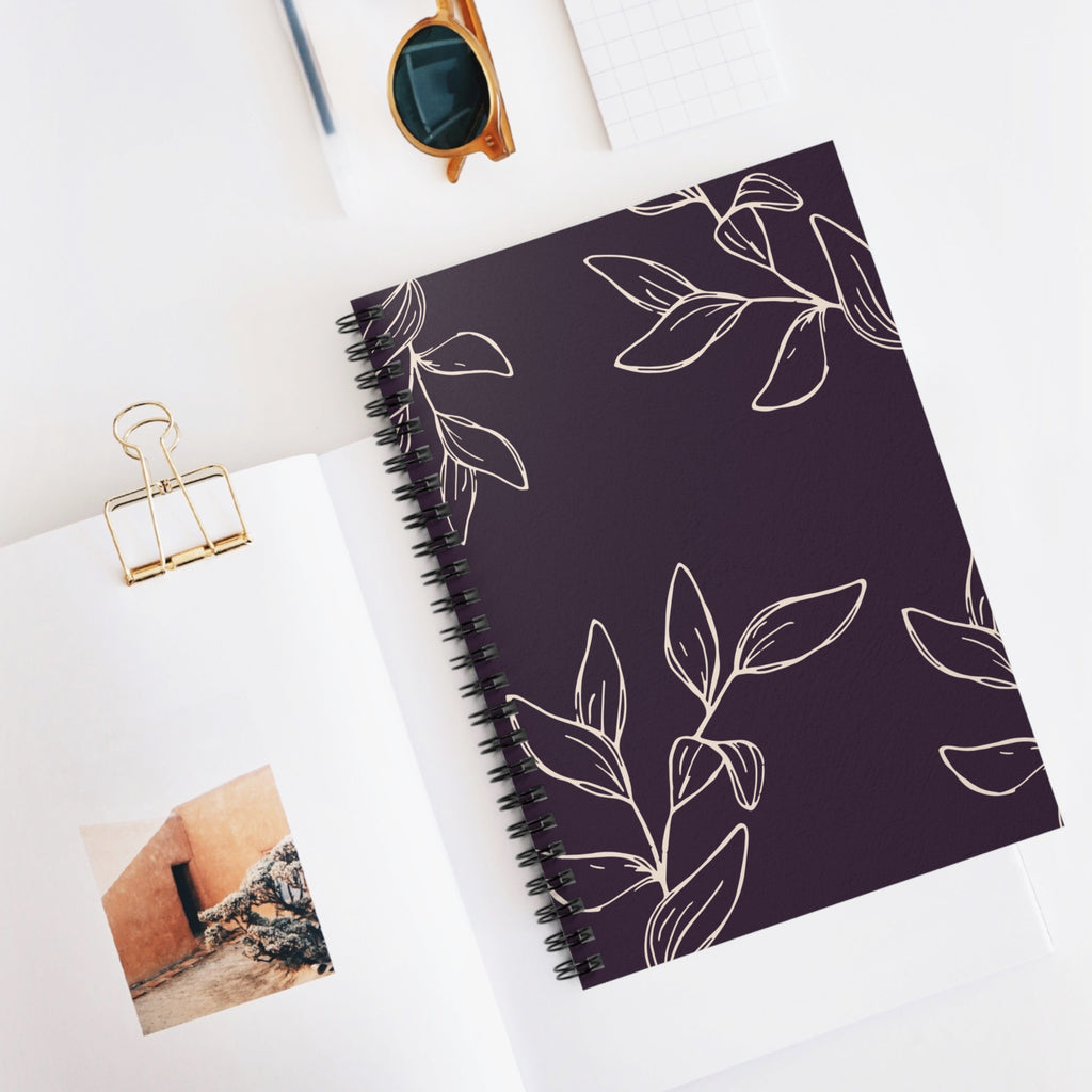Floral Vine Spiral Notebook — Ruled Journal for Notes & Planning