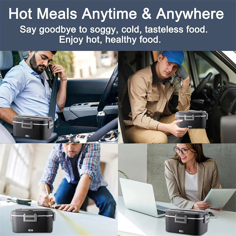 1.5 L 75W Electric Lunch Box Food Warmer Portable Food Heater for Car Or Home - Leak Proof, Lunch Heating Microwave for Truckers